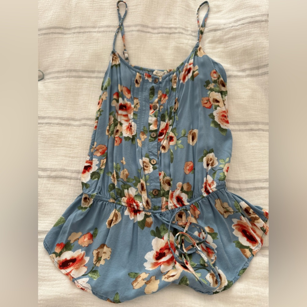 Floral spaghetti tank top
